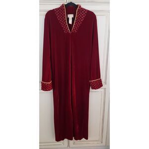 Vtg Whispers Velour Robe Full Length Zips Medium‎
